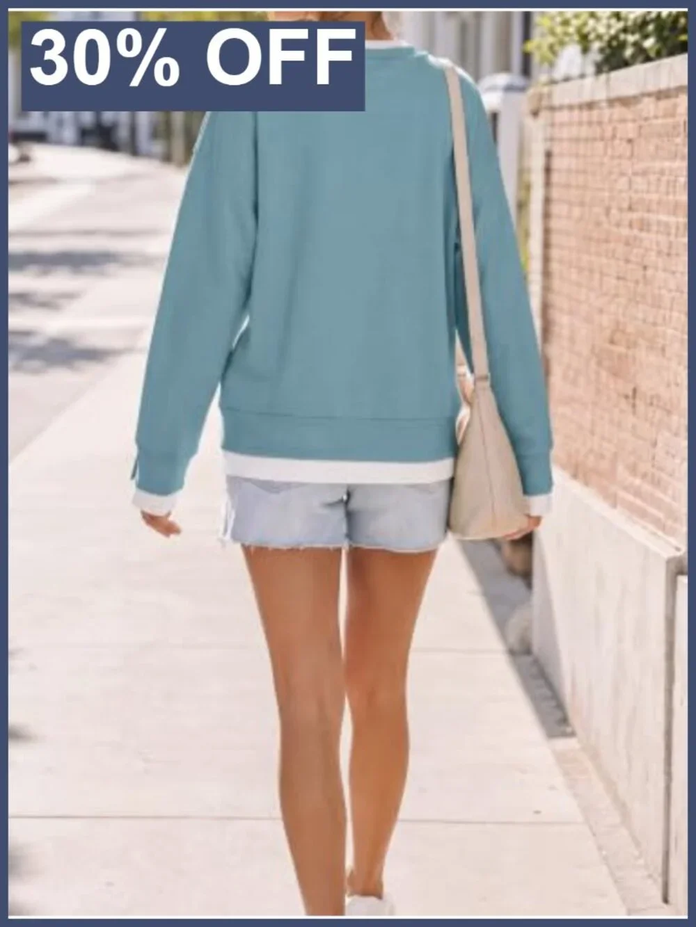 Fisoew Women Crewneck Sweatshirt Long Sleeve Oversized Pullover Top